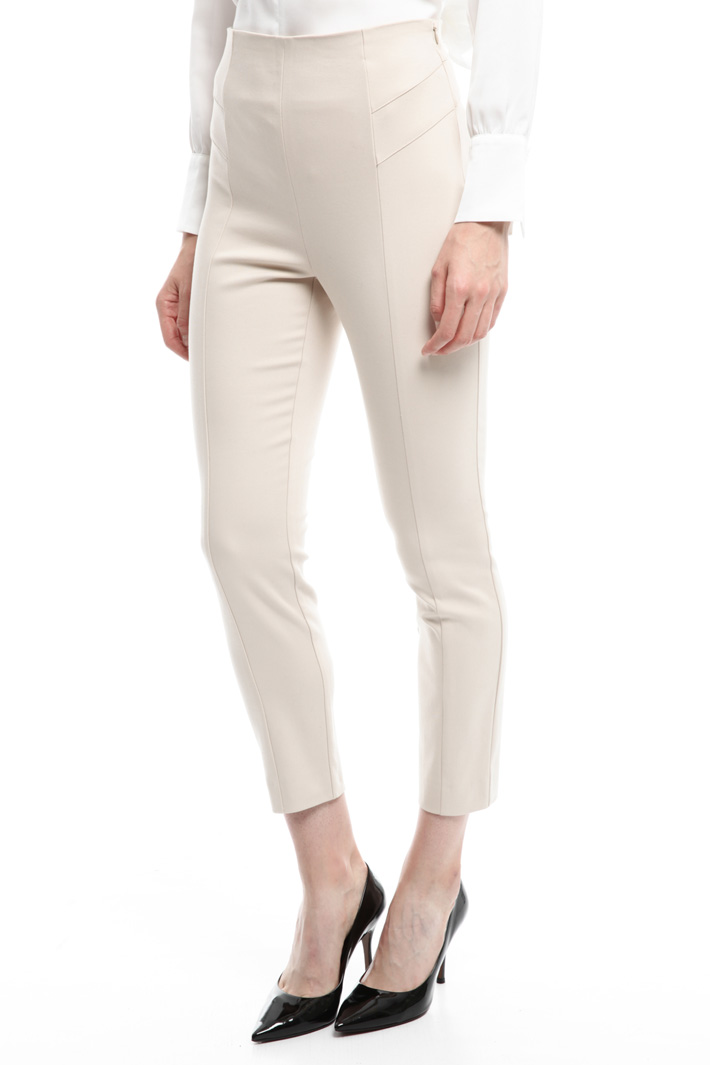 Pantaloni cropped con zip Diffusione Tessile Pantaloni cropped con zip Diffusione Tessile