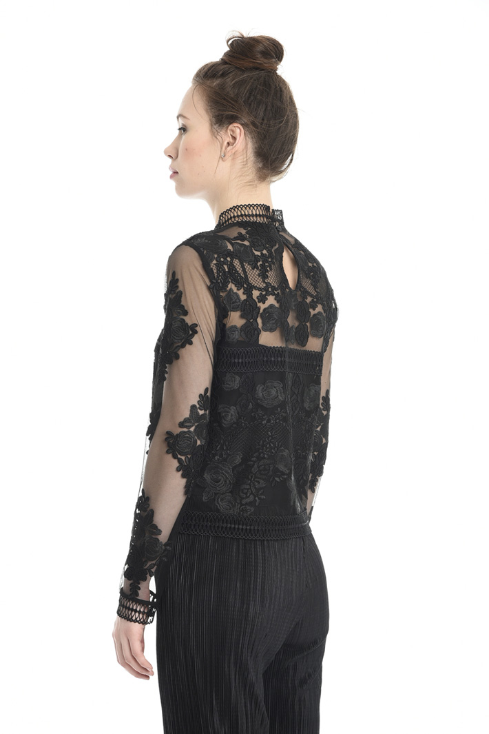 Top in tulle ricamato Diffusione Tessile Top in tulle ricamato Diffusione Tessile