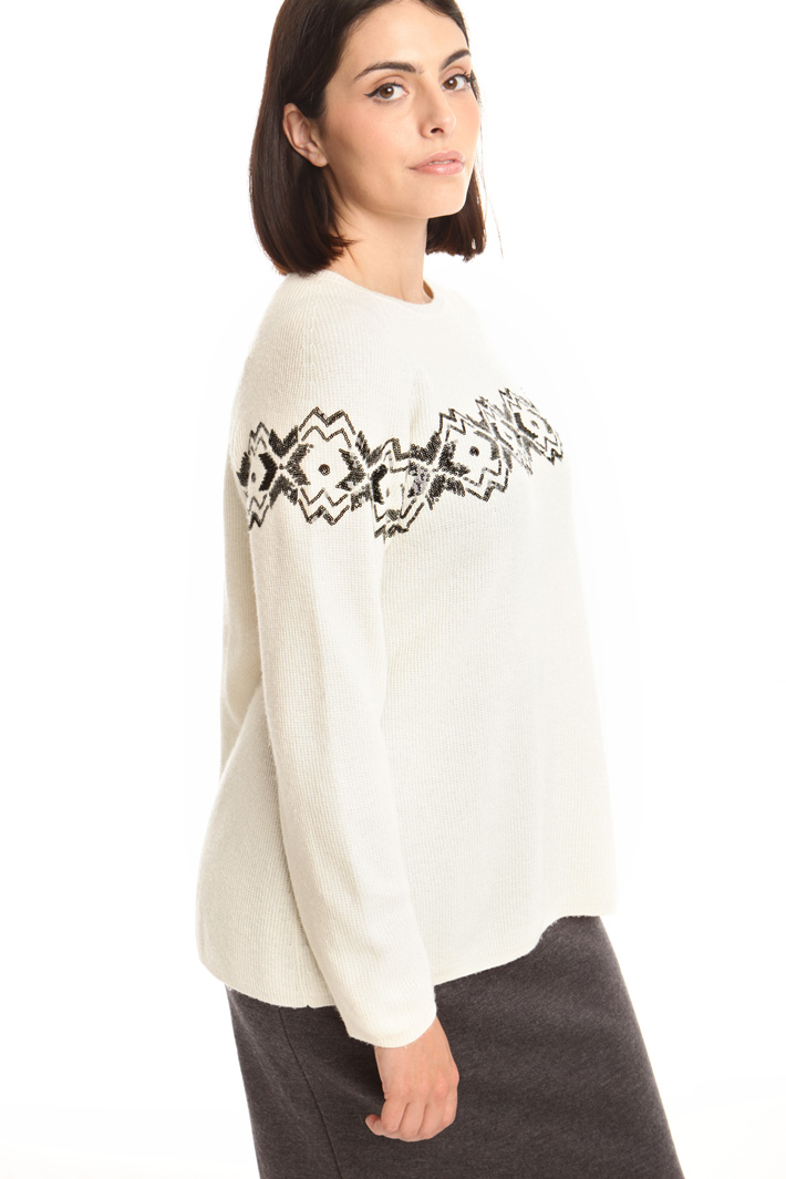 Maglia con paillettes ricamate Diffusione Tessile Maglia con paillettes ricamate Diffusione Tessile