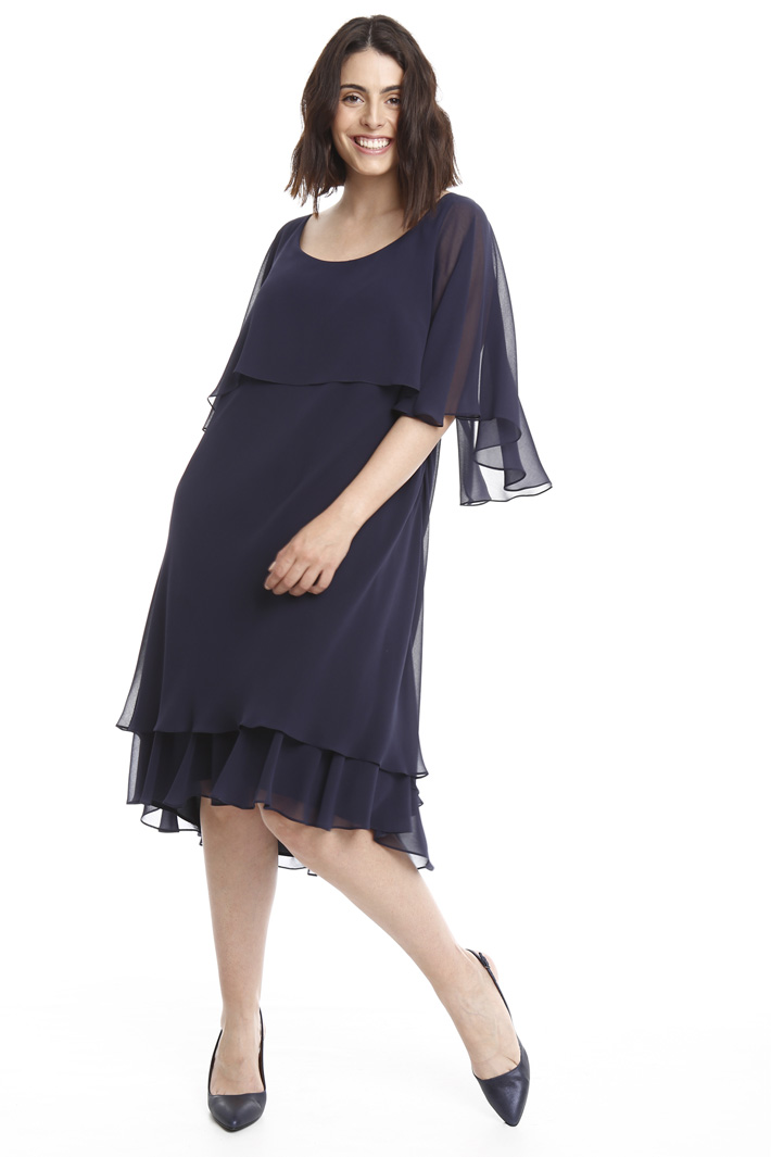 Abito con balza in georgette Diffusione Tessile Abito con balza in georgette Diffusione Tessile