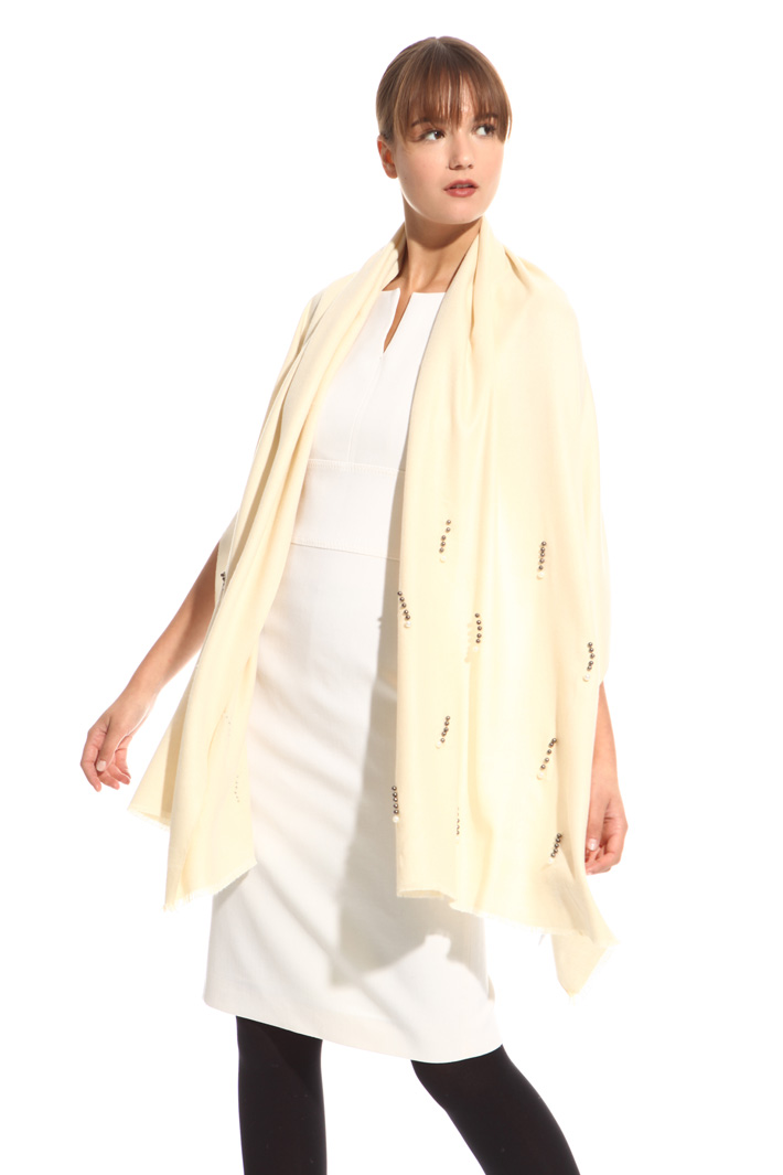 Sciarpa con perline applicate Diffusione Tessile Sciarpa con perline applicate Diffusione Tessile