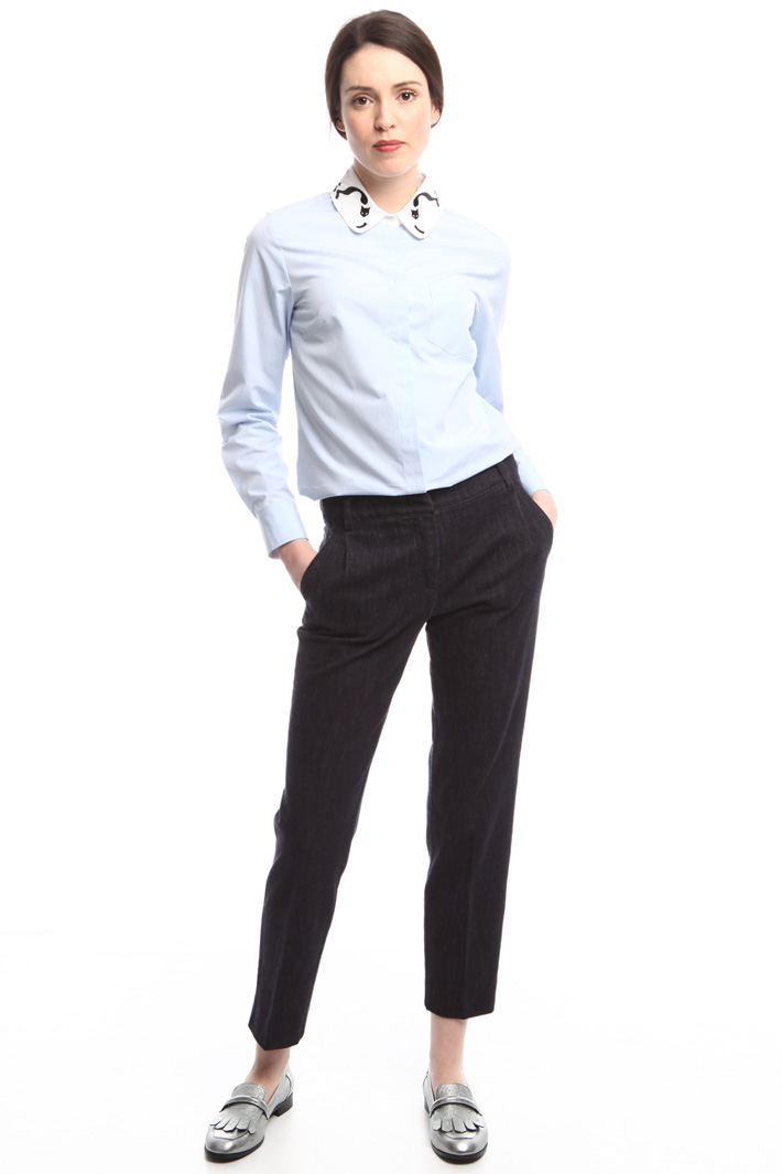 Camicia con colletto ricamato Diffusione Tessile Camicia con colletto ricamato Diffusione Tessile