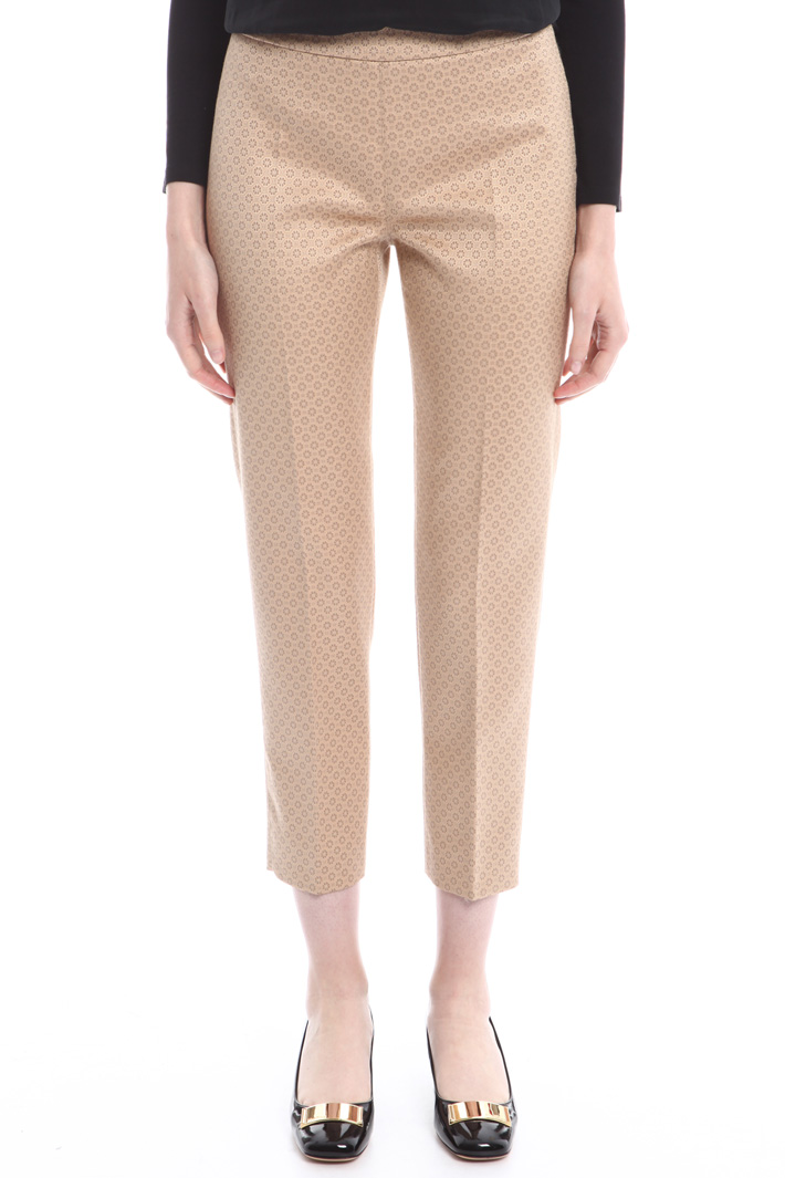 Pantaloni cropped jacquard Diffusione Tessile Pantaloni cropped jacquard Diffusione Tessile