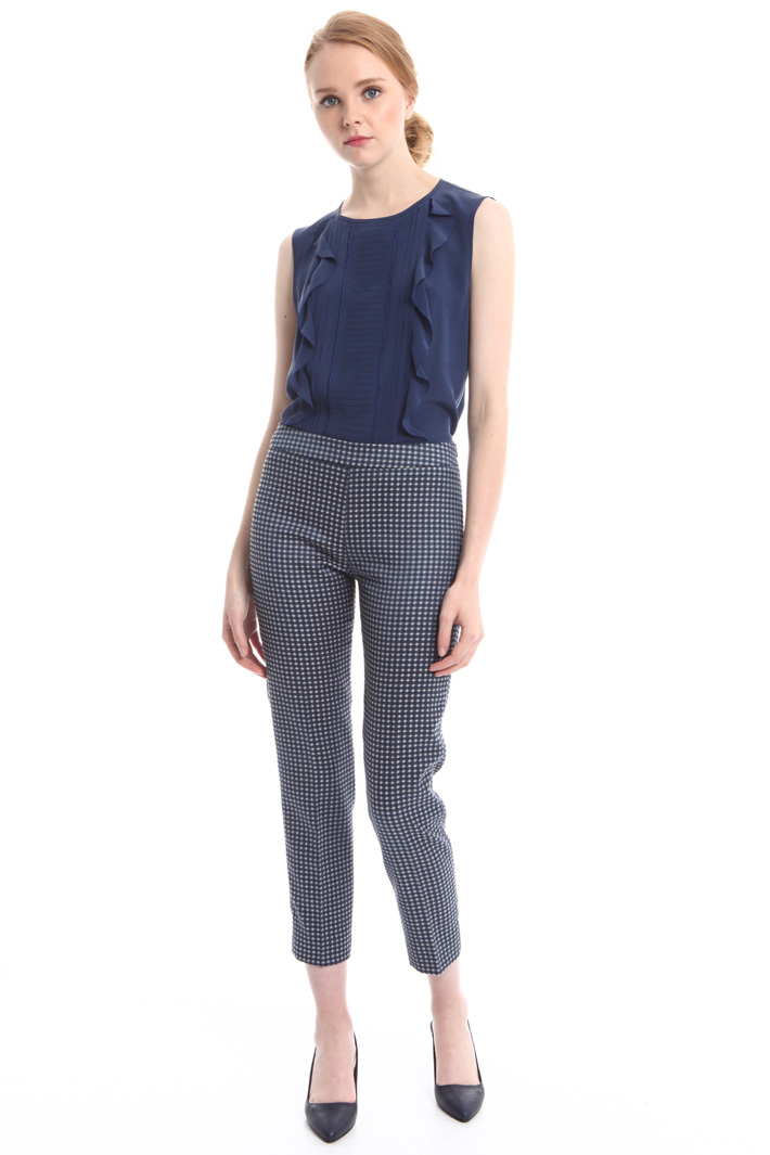 Pantaloni cropped jacquard Diffusione Tessile Pantaloni cropped jacquard Diffusione Tessile
