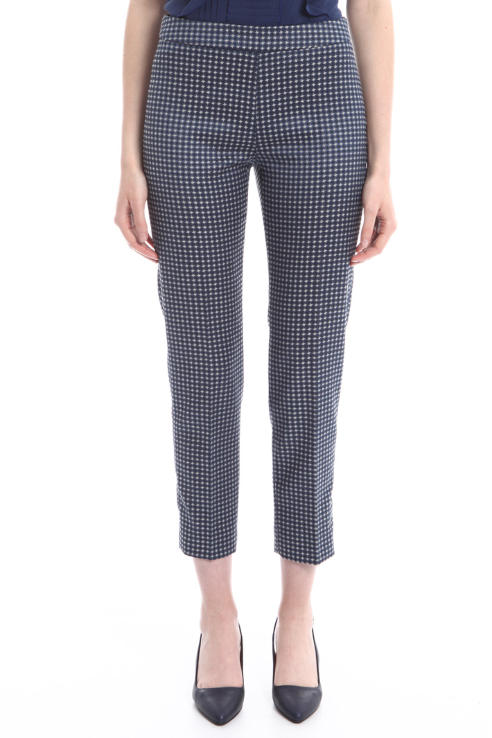 Pantaloni cropped jacquard Diffusione Tessile Pantaloni cropped jacquard Diffusione Tessile