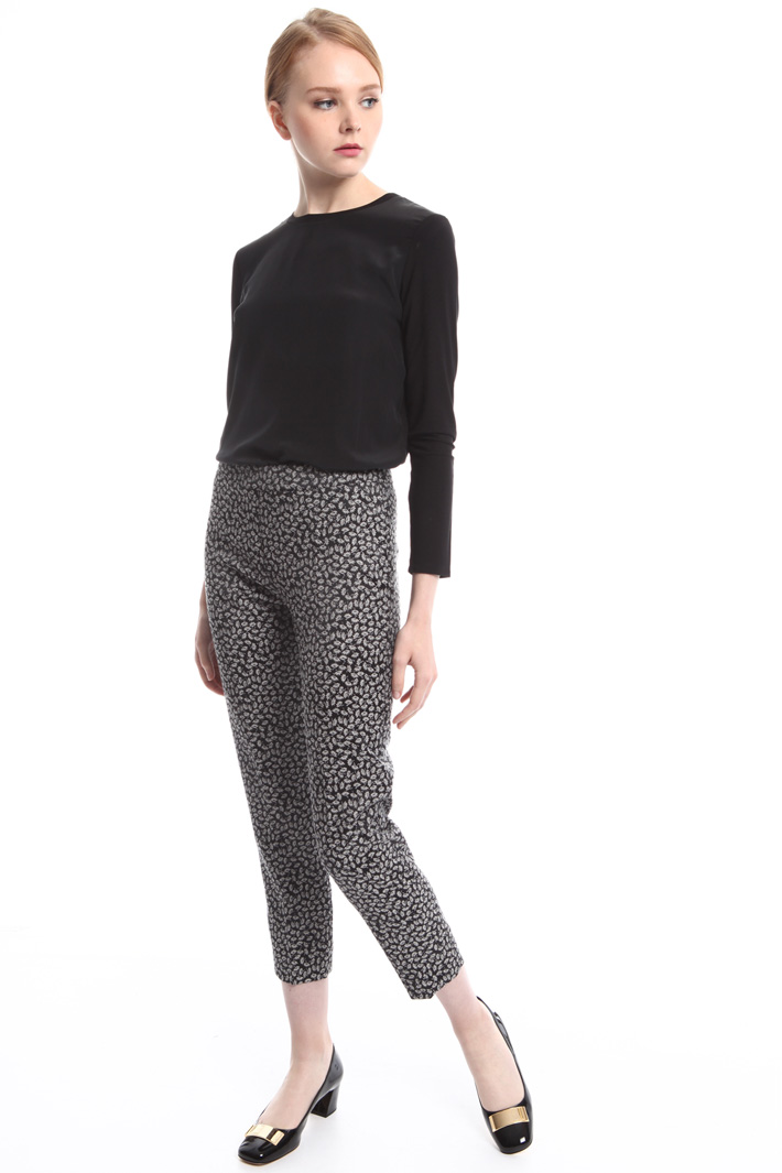 Pantaloni cropped jacquard Diffusione Tessile Pantaloni cropped jacquard Diffusione Tessile
