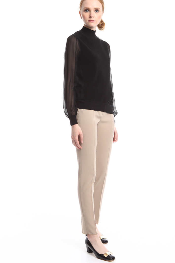 Pantaloni in crepe di lana Diffusione Tessile Pantaloni in crepe di lana Diffusione Tessile
