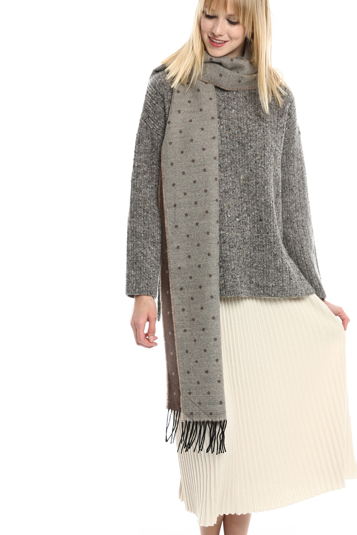 Sciarpa a pois con frange Diffusione Tessile Sciarpa a pois con frange Diffusione Tessile
