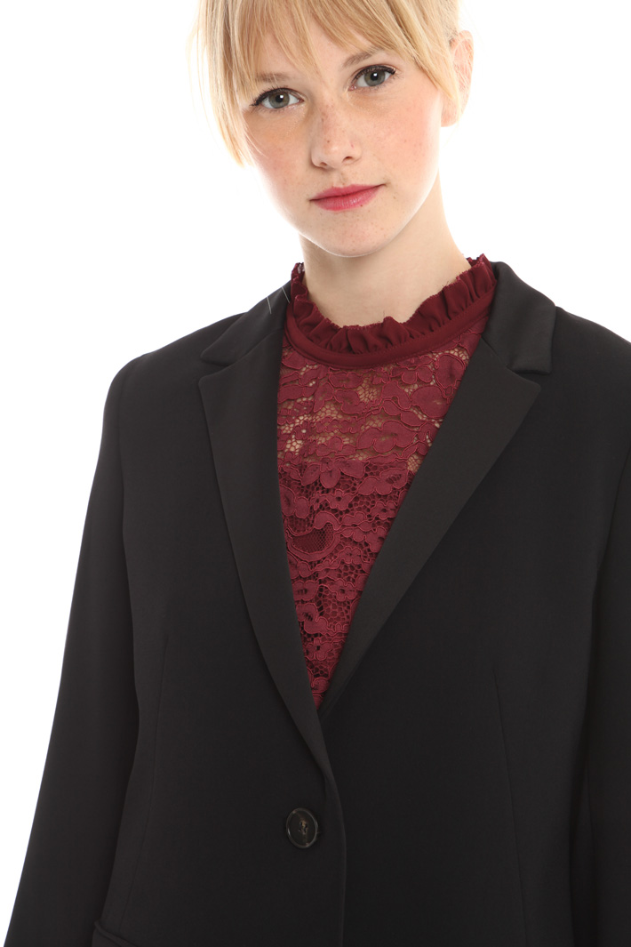 Blazer in crepe enver satin Diffusione Tessile Blazer in crepe enver satin Diffusione Tessile