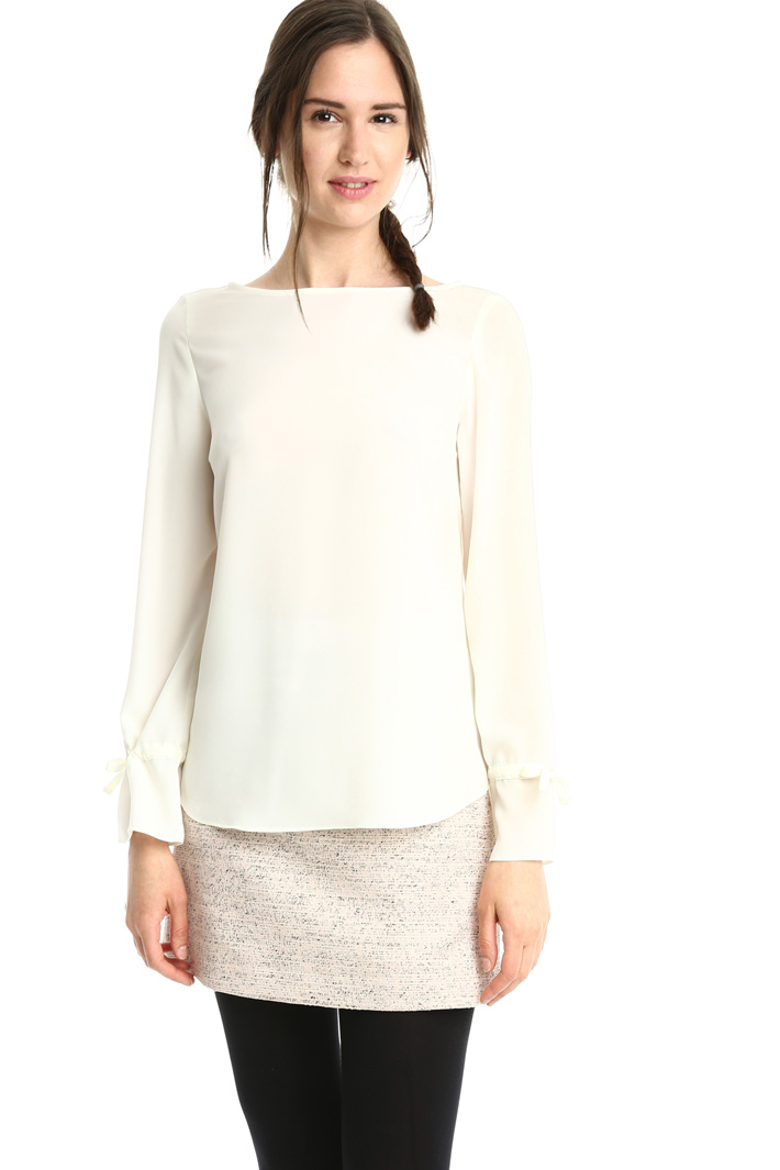 Blusa fluida in crepe Diffusione Tessile Blusa fluida in crepe Diffusione Tessile