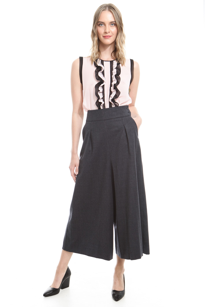 Pantaloni cropped in flanella Diffusione Tessile Pantaloni cropped in flanella Diffusione Tessile