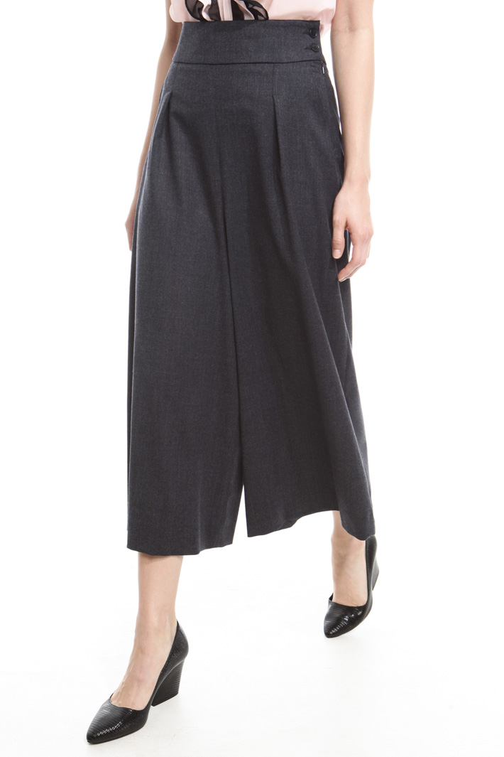 Pantaloni cropped in flanella Diffusione Tessile Pantaloni cropped in flanella Diffusione Tessile