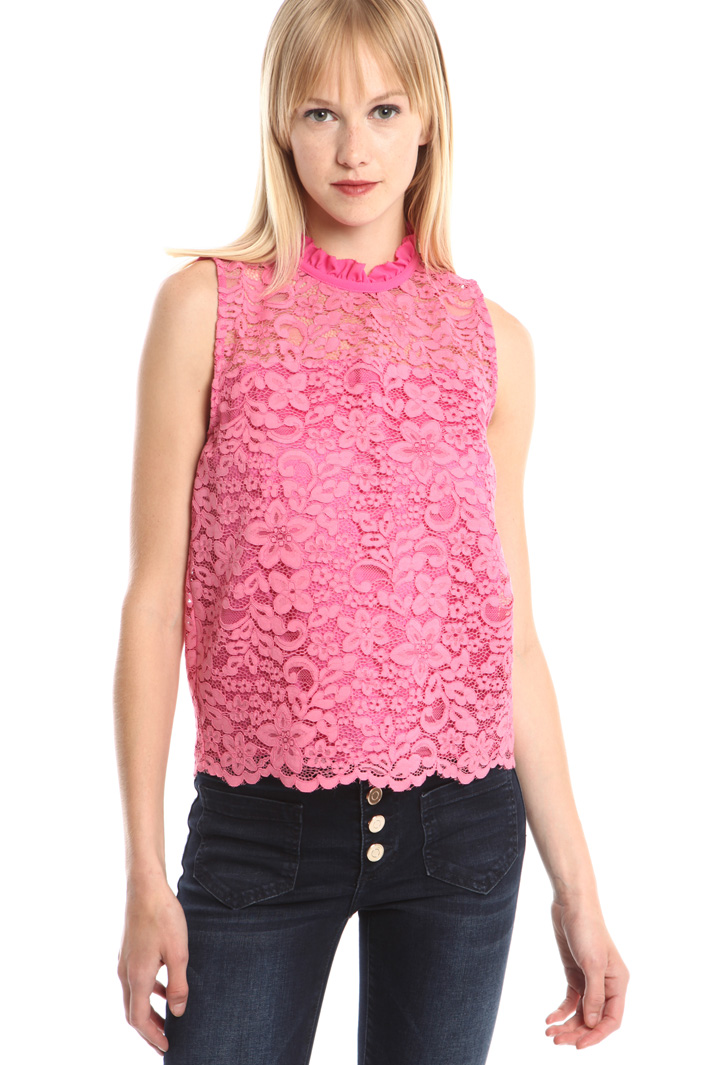 Top smanicato in pizzo Diffusione Tessile Top smanicato in pizzo Diffusione Tessile