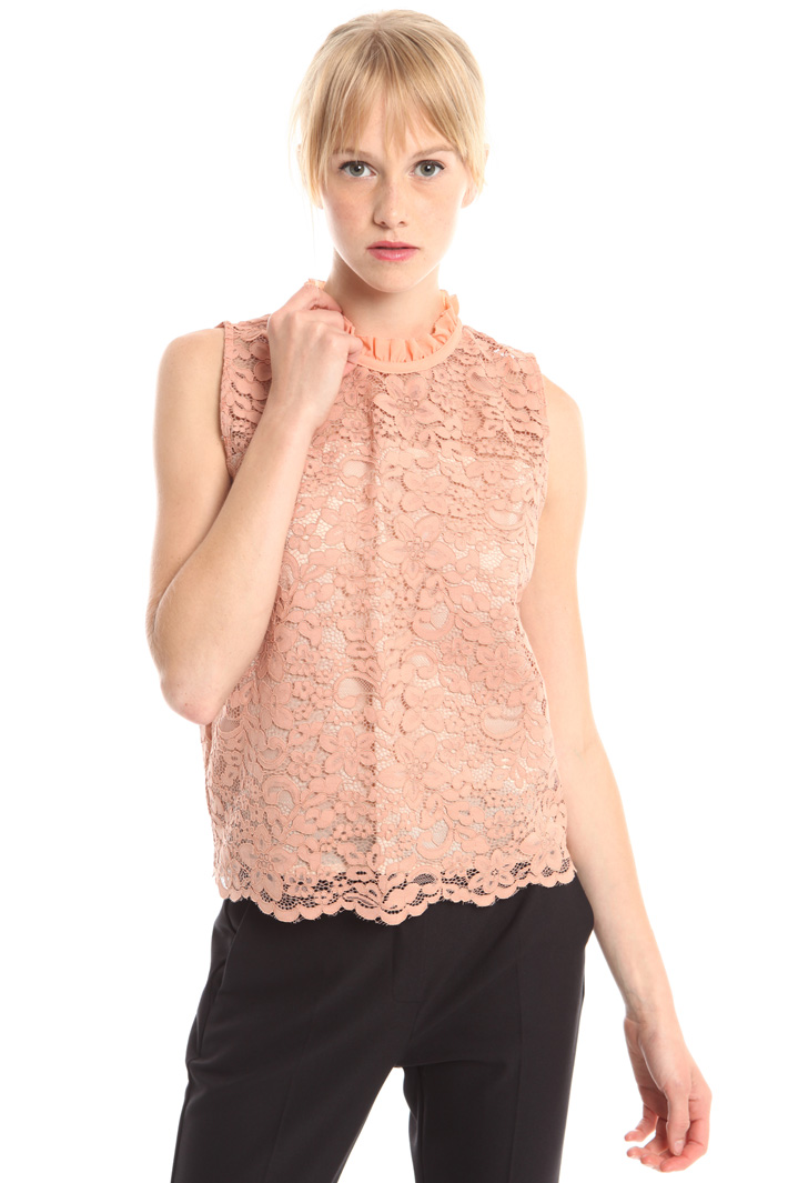 Top smanicato in pizzo Diffusione Tessile Top smanicato in pizzo Diffusione Tessile