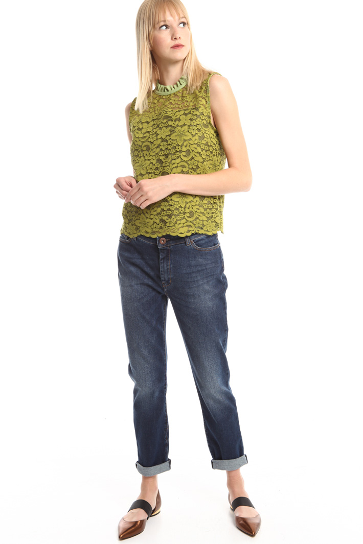 Top smanicato in pizzo Diffusione Tessile Top smanicato in pizzo Diffusione Tessile