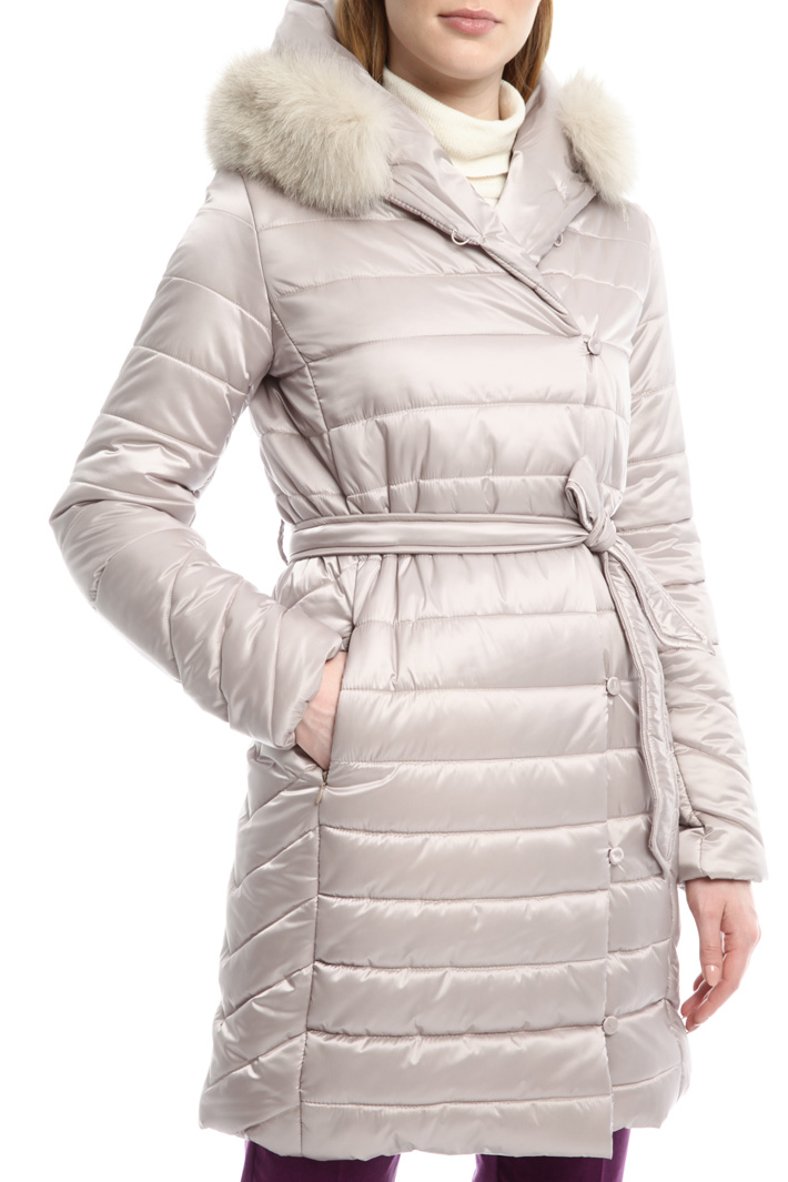 Padded coat with fur trim Diffusione Tessile Padded coat with fur trim Diffusione Tessile