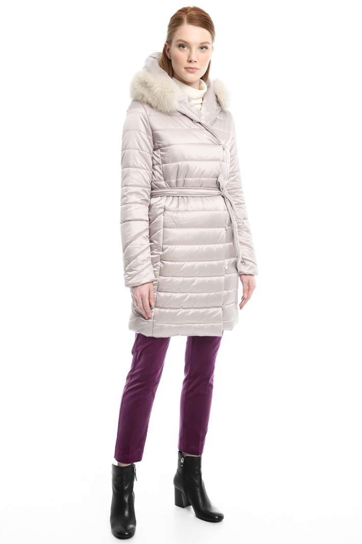 Padded coat with fur trim Diffusione Tessile Padded coat with fur trim Diffusione Tessile