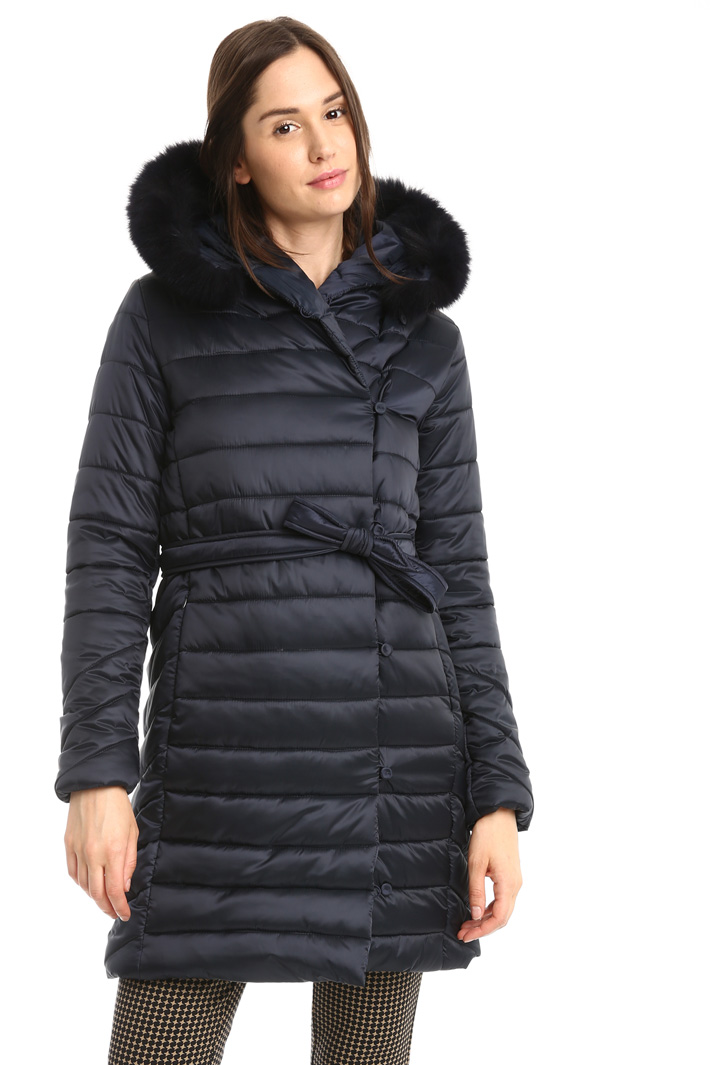 Padded coat with fur trim Diffusione Tessile Padded coat with fur trim Diffusione Tessile