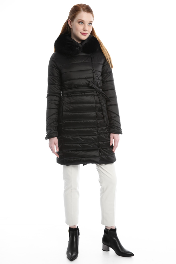 Padded coat with fur trim Diffusione Tessile Padded coat with fur trim Diffusione Tessile