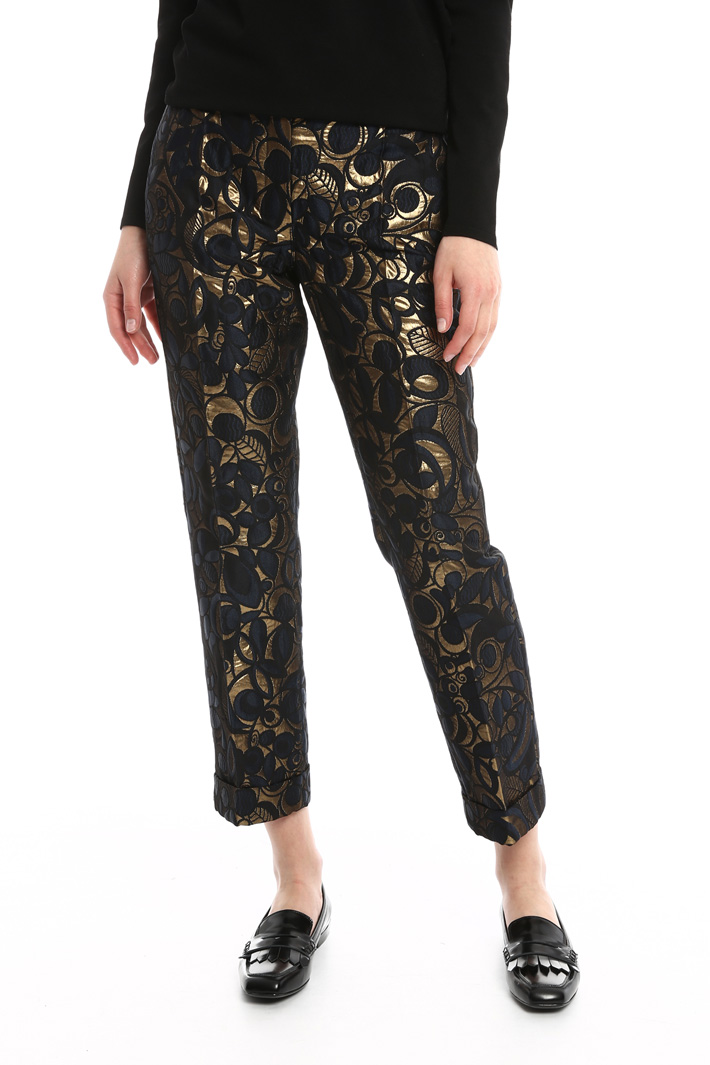 Pantaloni cropped in jacquard Diffusione Tessile Pantaloni cropped in jacquard Diffusione Tessile