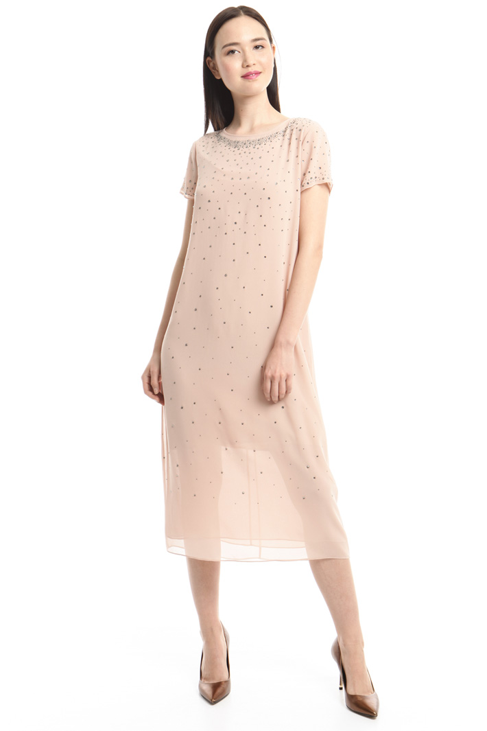 Abito in georgette con strass Diffusione Tessile Abito in georgette con strass Diffusione Tessile
