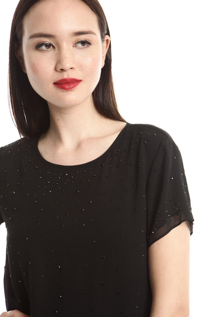 Abito in georgette con strass Diffusione Tessile Abito in georgette con strass Diffusione Tessile
