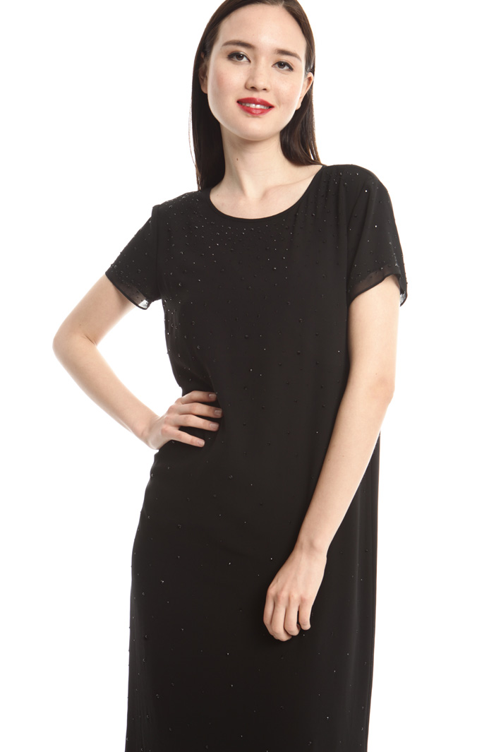 Abito in georgette con strass Diffusione Tessile Abito in georgette con strass Diffusione Tessile