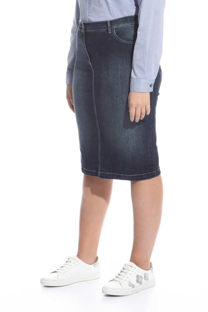 Fitted denim skirt Diffusione Tessile Fitted denim skirt Diffusione Tessile