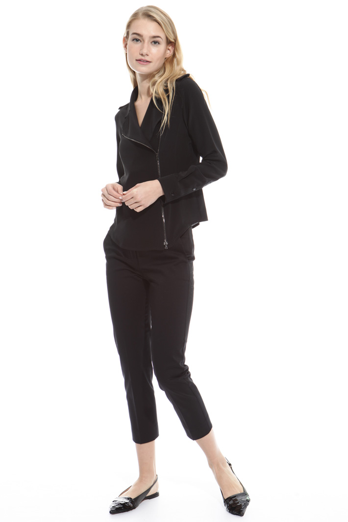Silk shirt with zip Intrend Silk shirt with zip Intrend