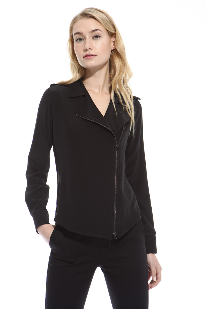 Silk shirt with zip Intrend Silk shirt with zip Intrend