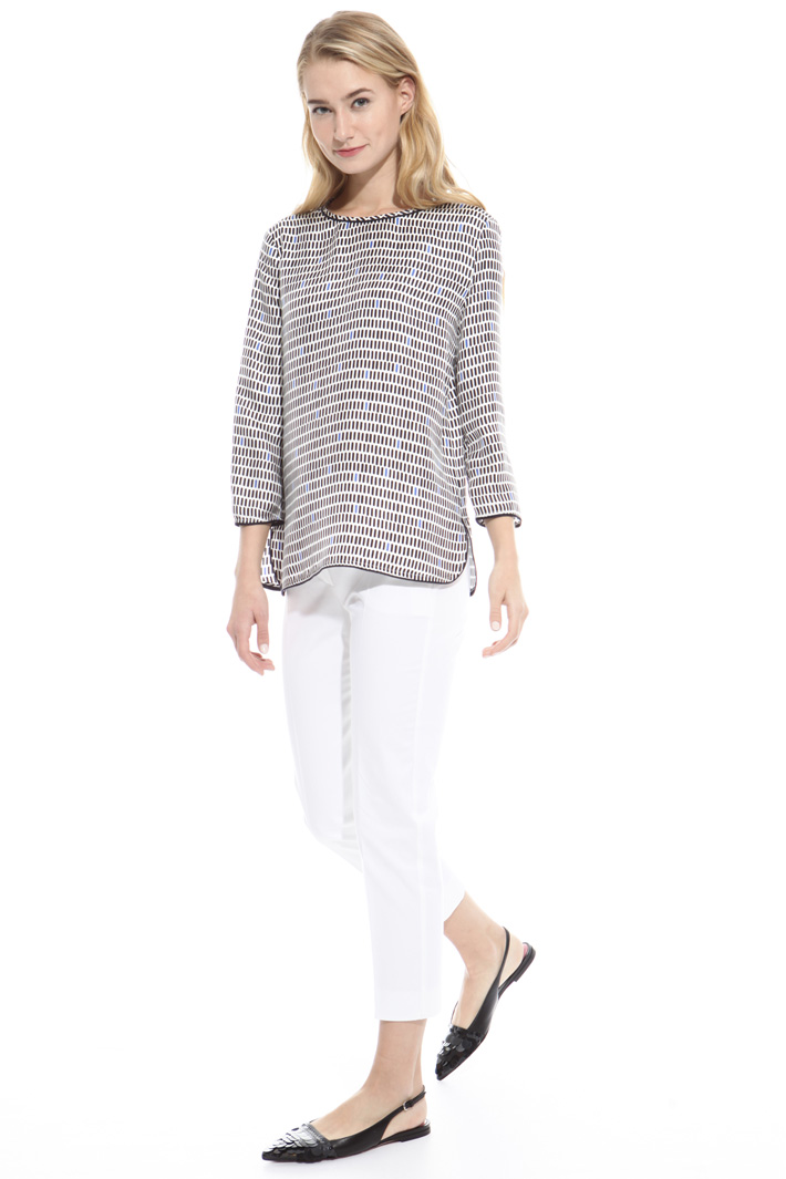 Printed twill blouse Diffusione Tessile Printed twill blouse Diffusione Tessile