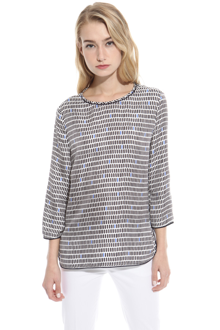 Printed twill blouse Diffusione Tessile Printed twill blouse Diffusione Tessile