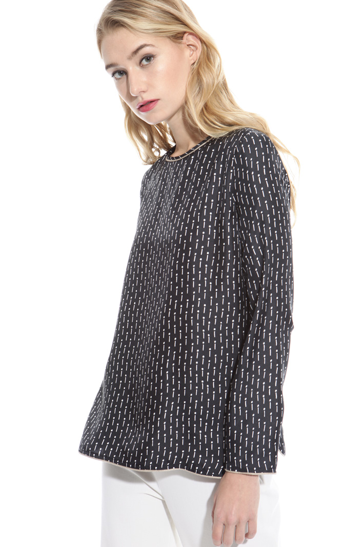 Printed twill blouse Diffusione Tessile Printed twill blouse Diffusione Tessile