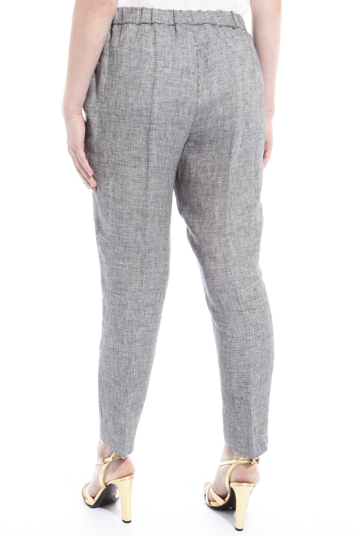 Pantaloni in lino tinto filo Intrend Pantaloni in lino tinto filo Intrend