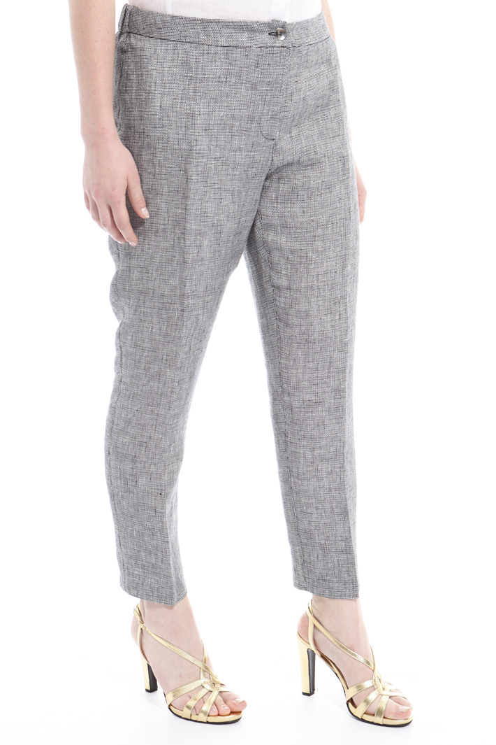 Pantaloni in lino tinto filo Intrend Pantaloni in lino tinto filo Intrend