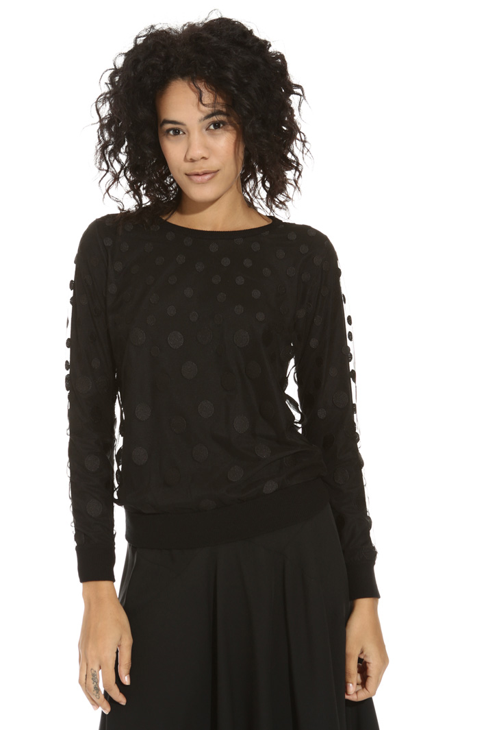 Tulle overlay sweater Intrend Tulle overlay sweater Intrend