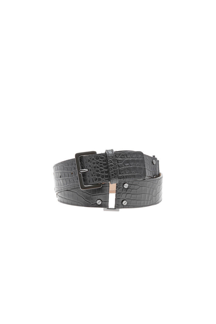 Crocodile print leather belt Intrend Crocodile print leather belt Intrend