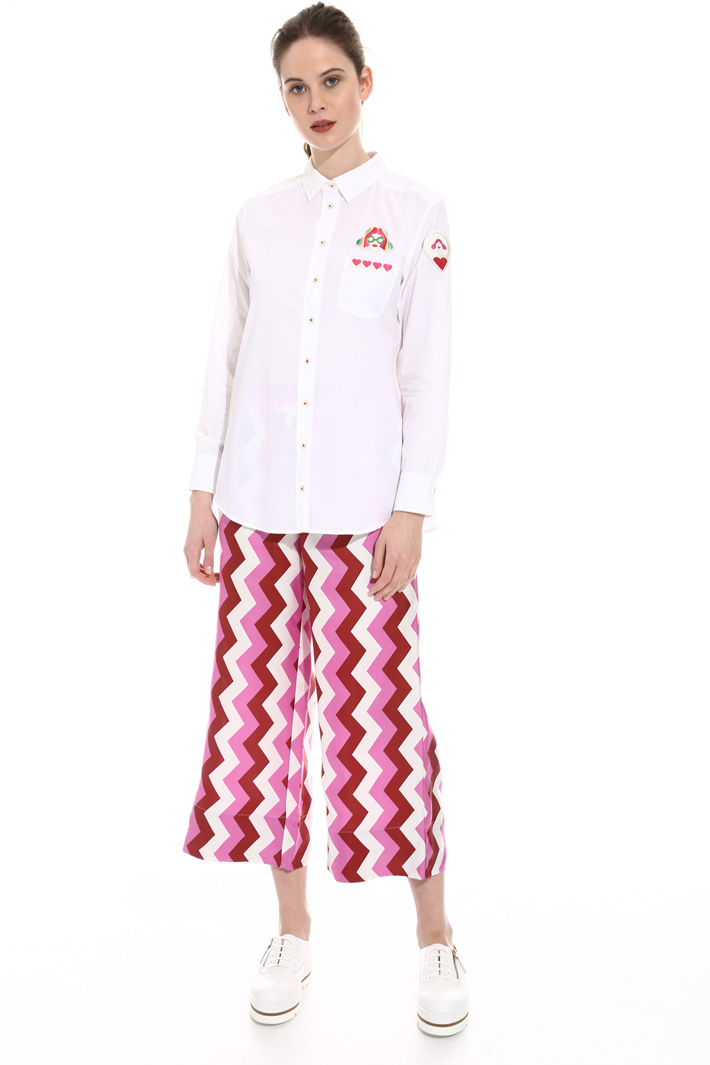 Patch poplin shirt Intrend Patch poplin shirt Intrend