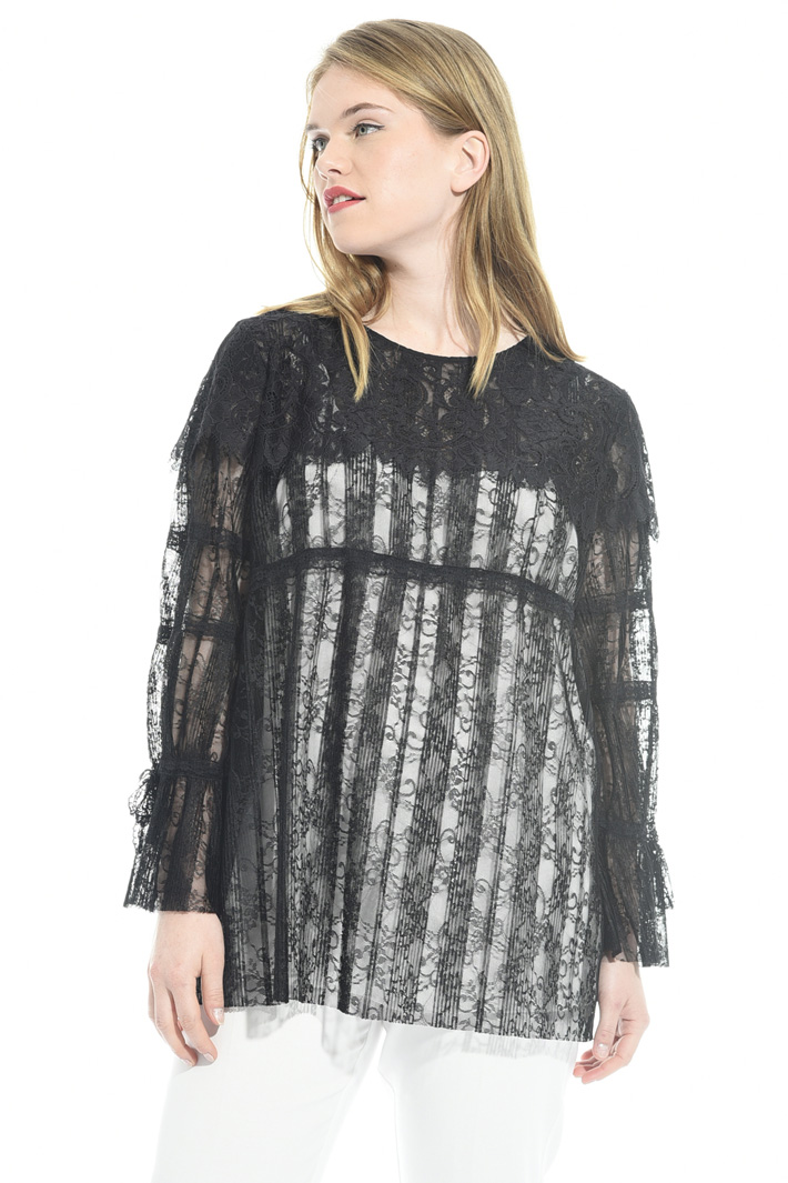Pleated lace blouse Diffusione Tessile Pleated lace blouse Diffusione Tessile