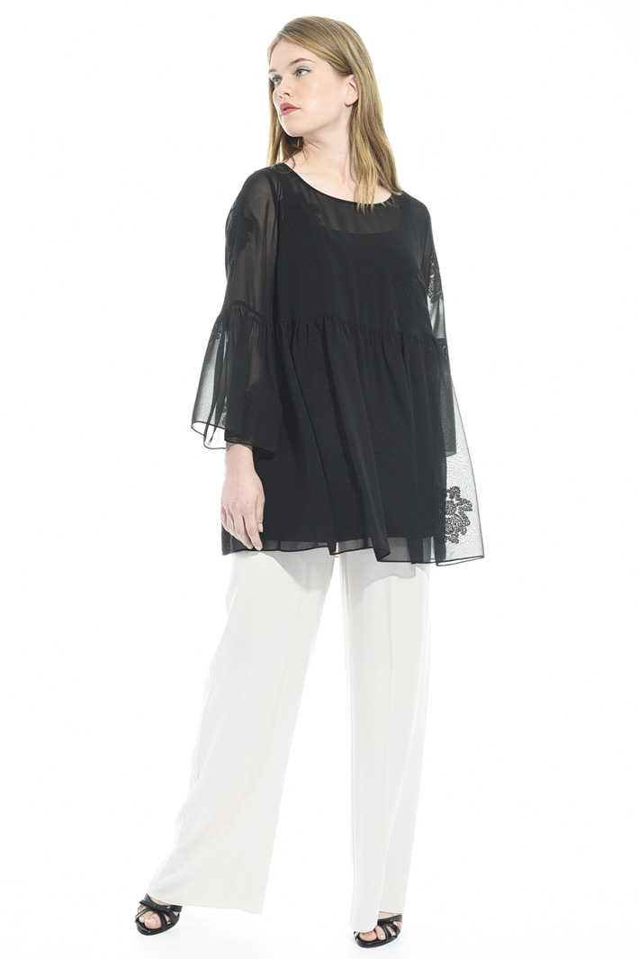 Blusa in georgette con ricami Intrend Blusa in georgette con ricami Intrend