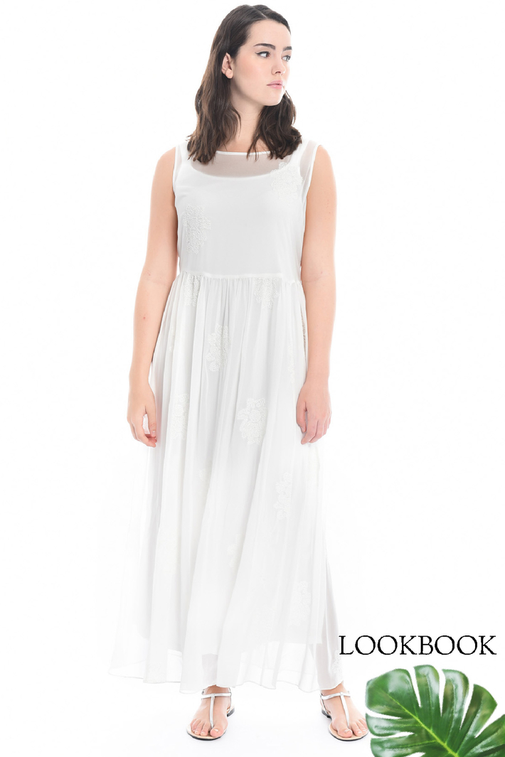 Long georgette dress Diffusione Tessile Long georgette dress Diffusione Tessile