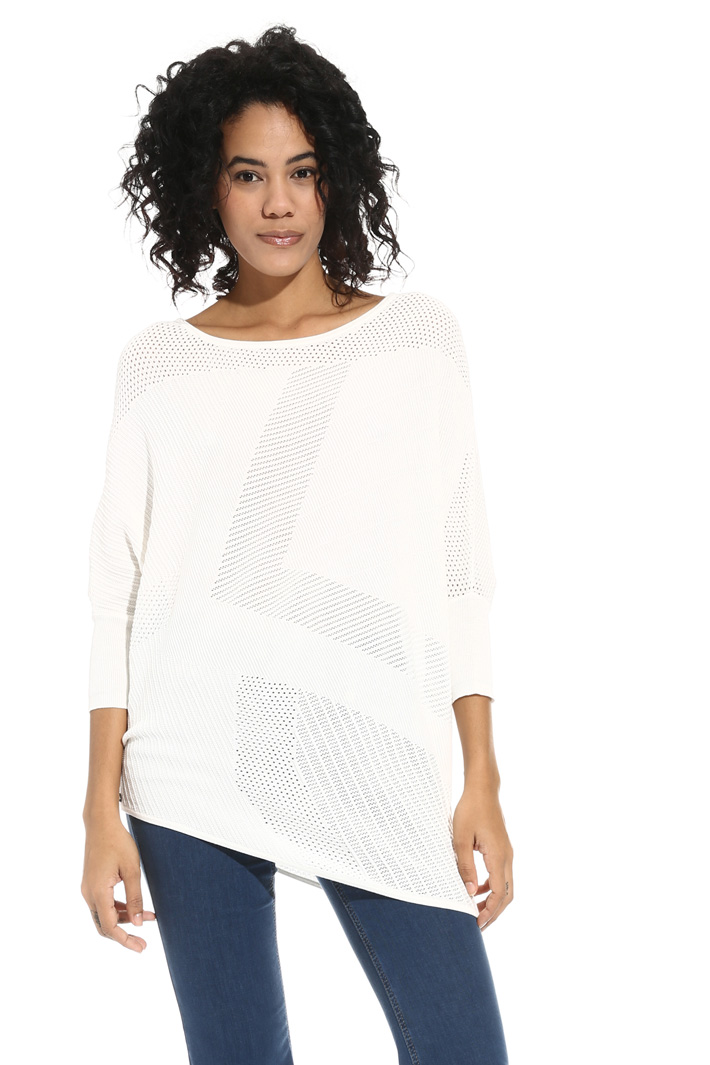 Asymmetrical mesh sweater Intrend Asymmetrical mesh sweater Intrend