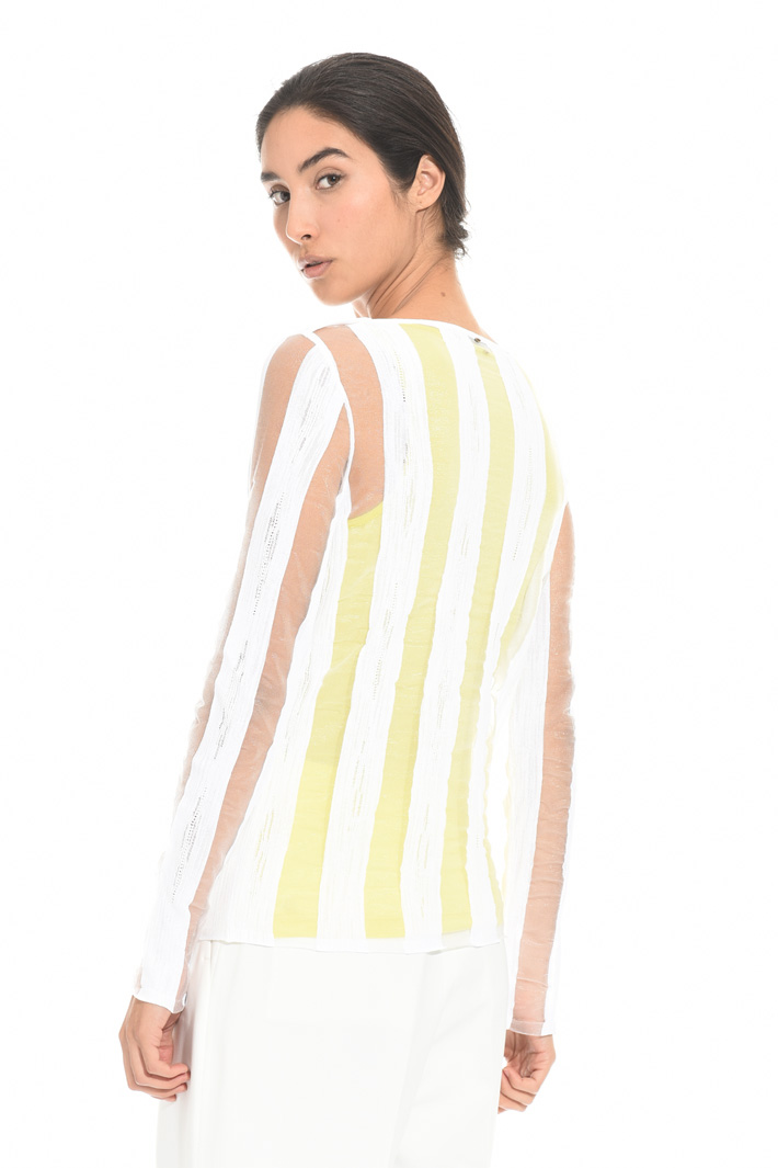 Sheer striped sweater Intrend Sheer striped sweater Intrend