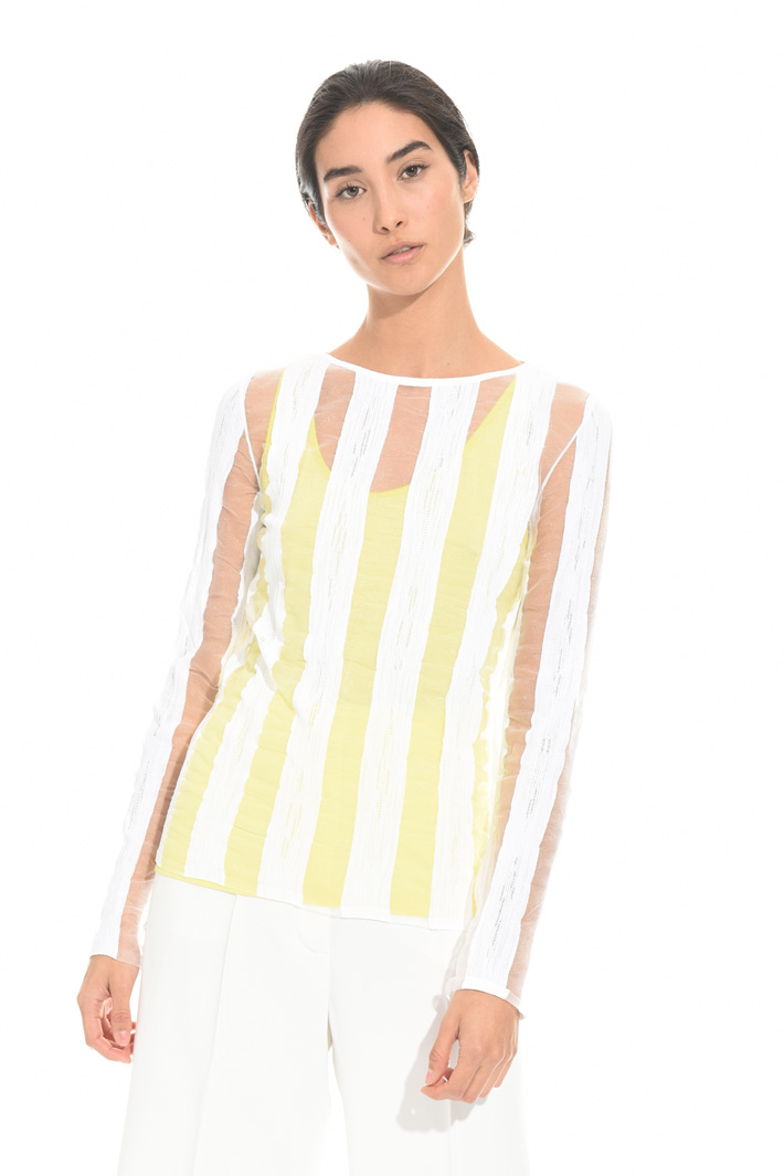 Sheer striped sweater Intrend Sheer striped sweater Intrend