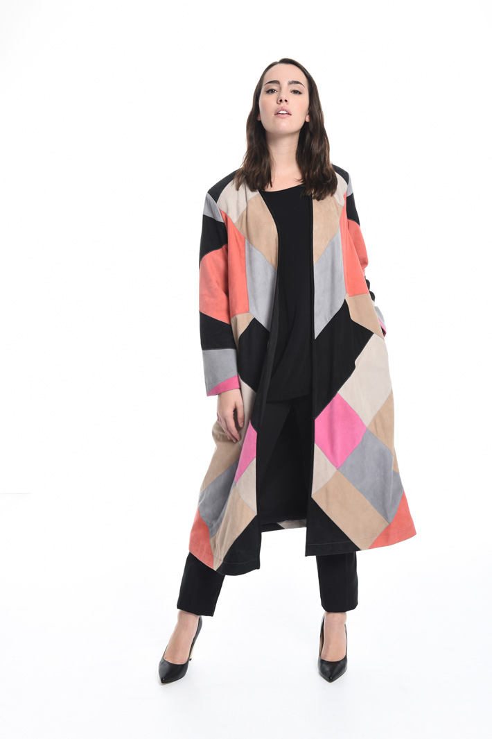 Spolverino camoscio patchwork Intrend Spolverino camoscio patchwork Intrend