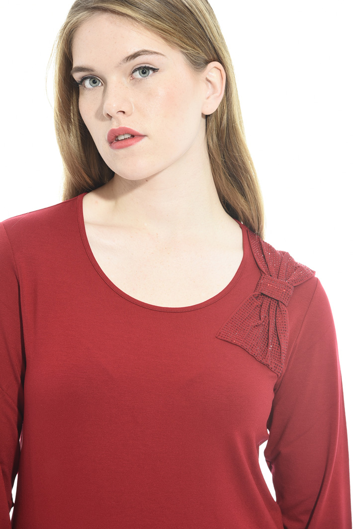 T-shirt con fiocco e strass Intrend T-shirt con fiocco e strass Intrend