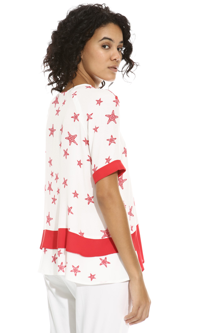 Flared hem crepe fluid top Intrend Flared hem crepe fluid top Intrend