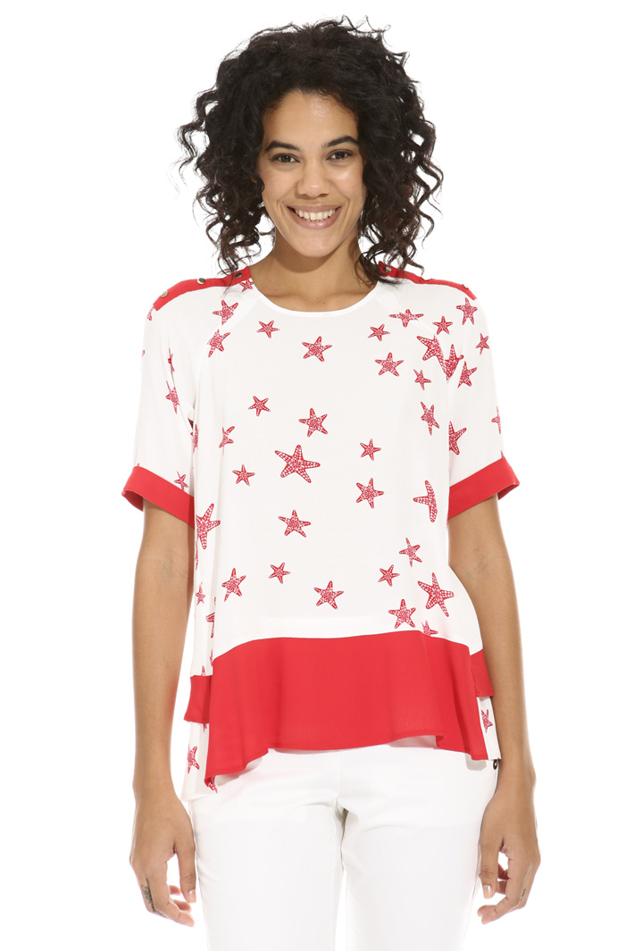 Flared hem crepe fluid top Intrend Flared hem crepe fluid top Intrend