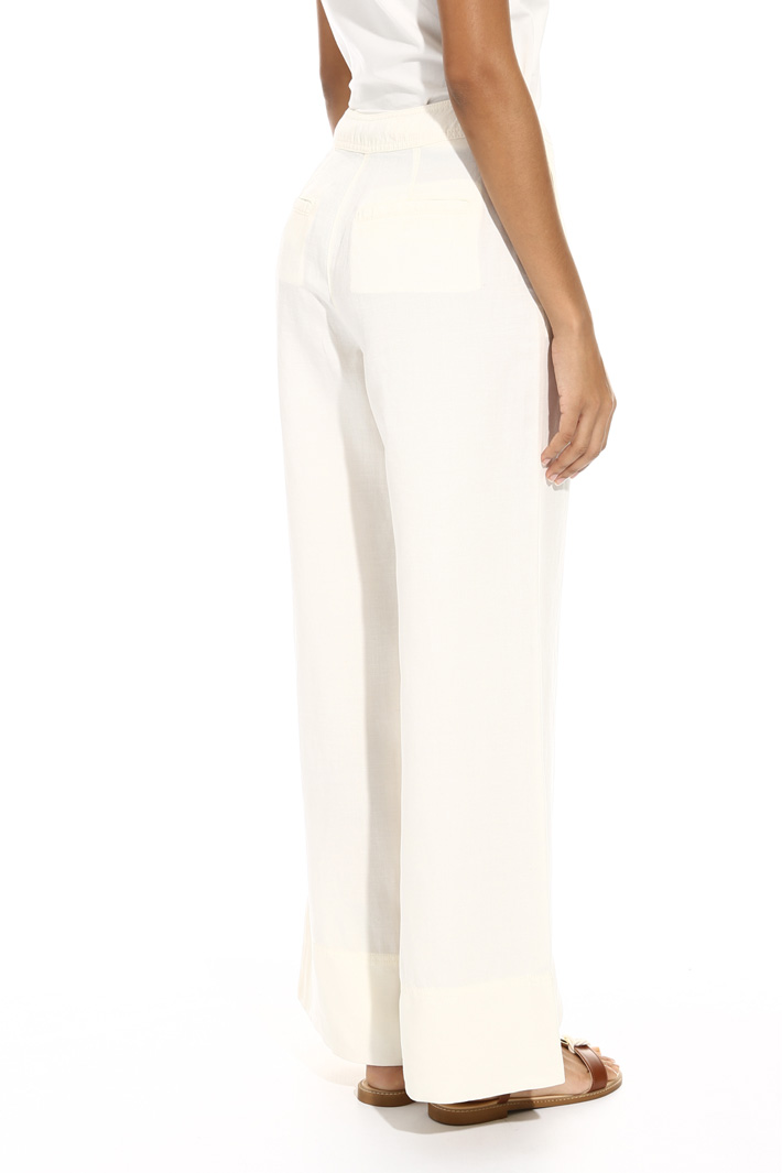 Wide-leg linen blend trousers Intrend Wide-leg linen blend trousers Intrend