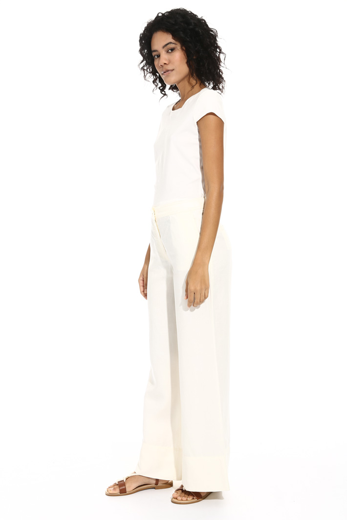 Wide-leg linen blend trousers Intrend Wide-leg linen blend trousers Intrend